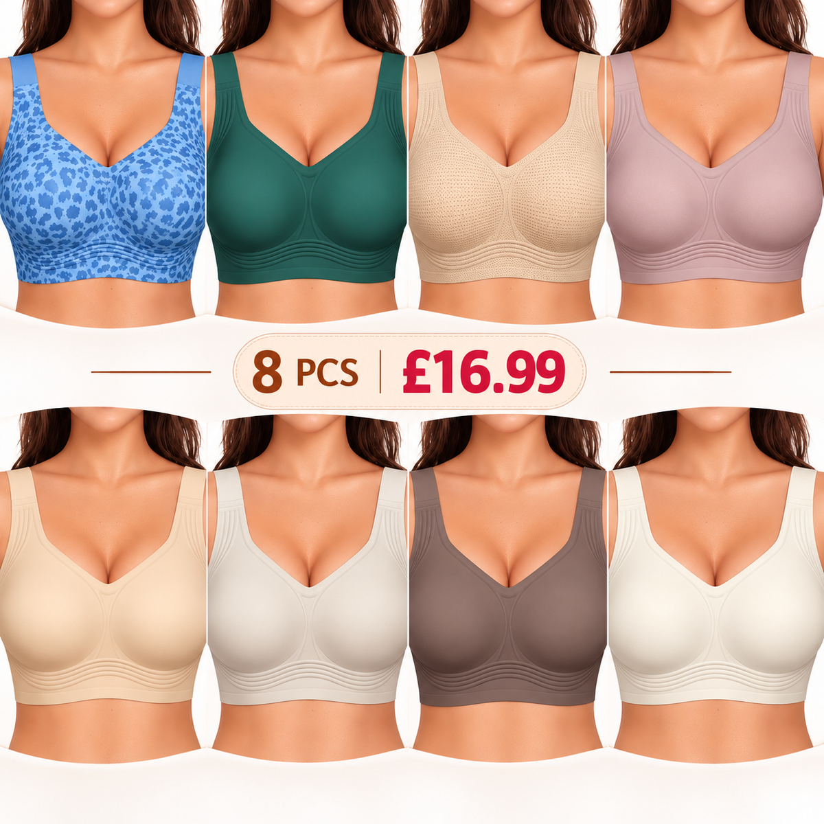 Women Jelly Bras Wirefree Full Coverage No Underwire Everyday Bras Comfortable Wireless Padded Tshirt Bra